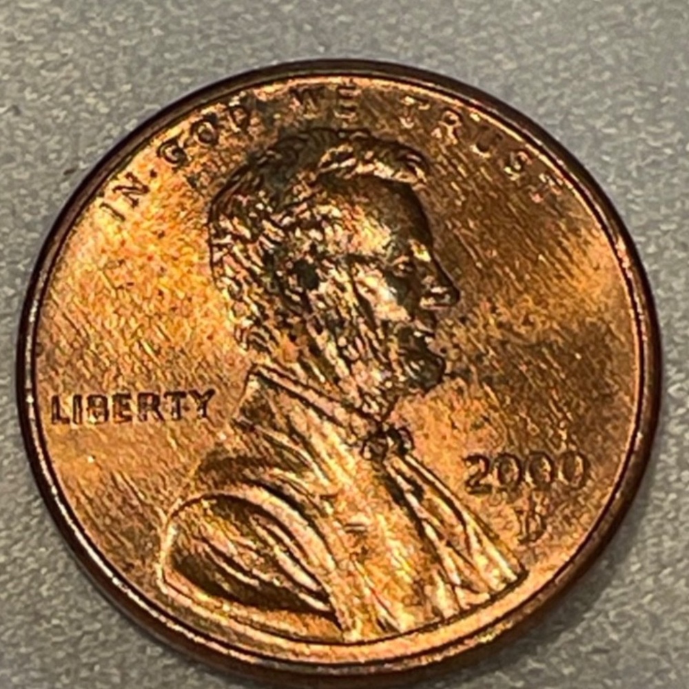 2000 D Mint Close AM Circulated Penny Y2K